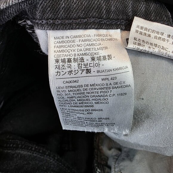 Levi's Premium Jeans Womens W30 L26 Black Balloon Leg Cotton Cropped Tapered - Picture 11 of 13